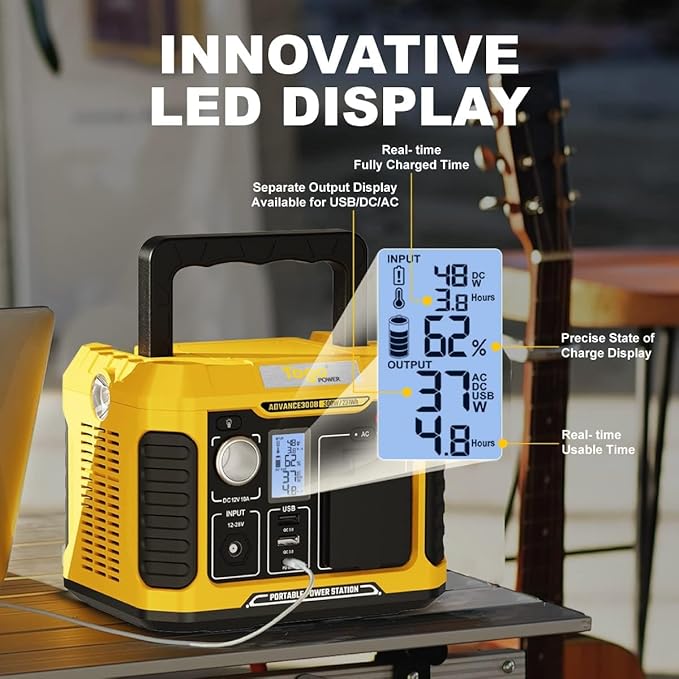 TogoPower Portable Power Station 300W, Outdoor Solar Generator (Solar Panel Not Included) 231Wh Backup Lithium Battery, 120V Pure Sine Wave AC Outlet for Camping Travel Hunting Blackout Home Emergency