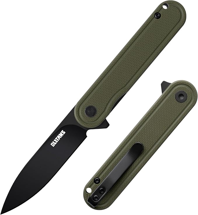 G040 Pocket Knife, 2.75'' D2 Steel Blade G10 handle, Small EDC Knife with Pocket Clip for Men Women, 2.1oz