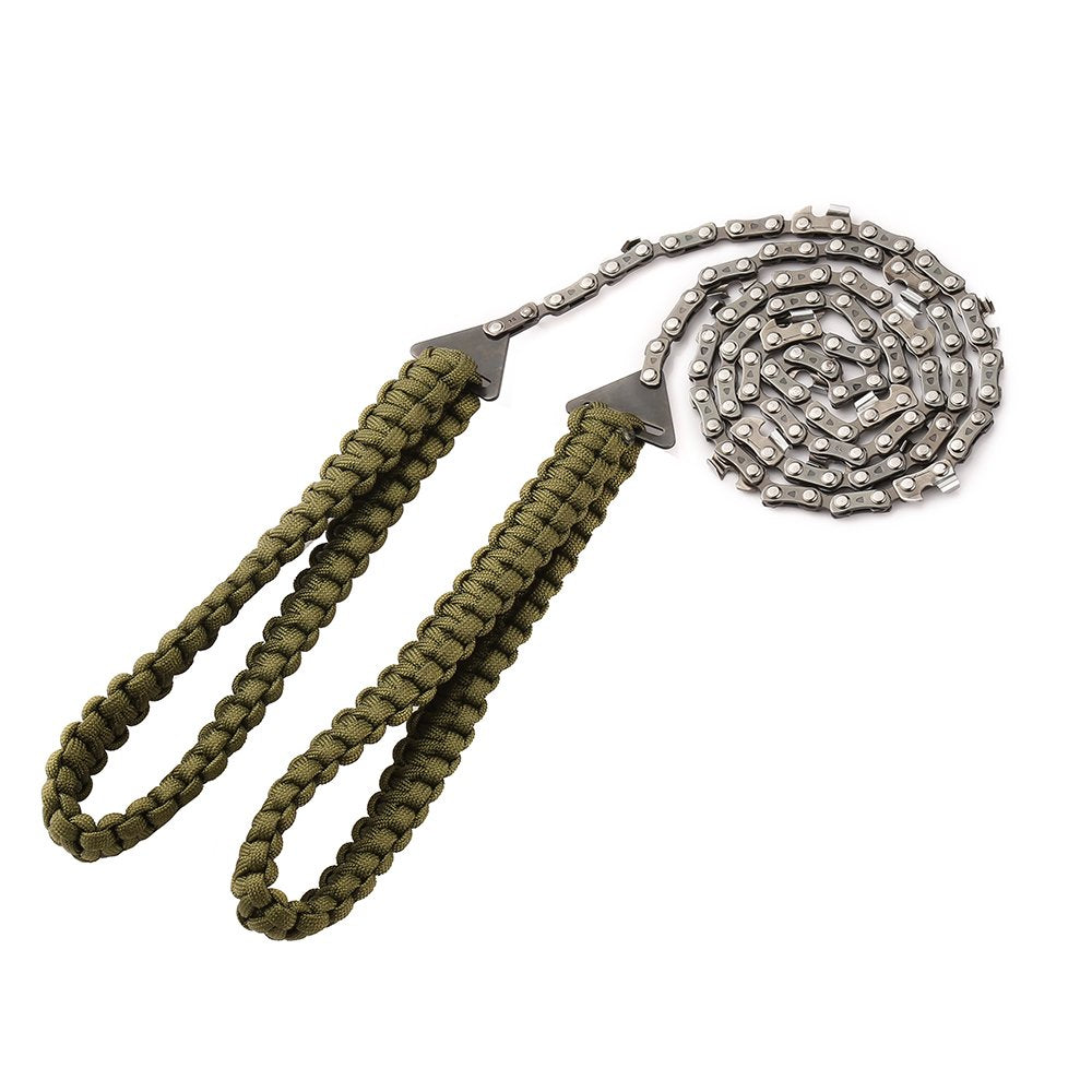 Pocket Chainsaw with Paracord Handle 36 Inches 16 Teeth Long Chain Hand Saw Fast Wood & Tree