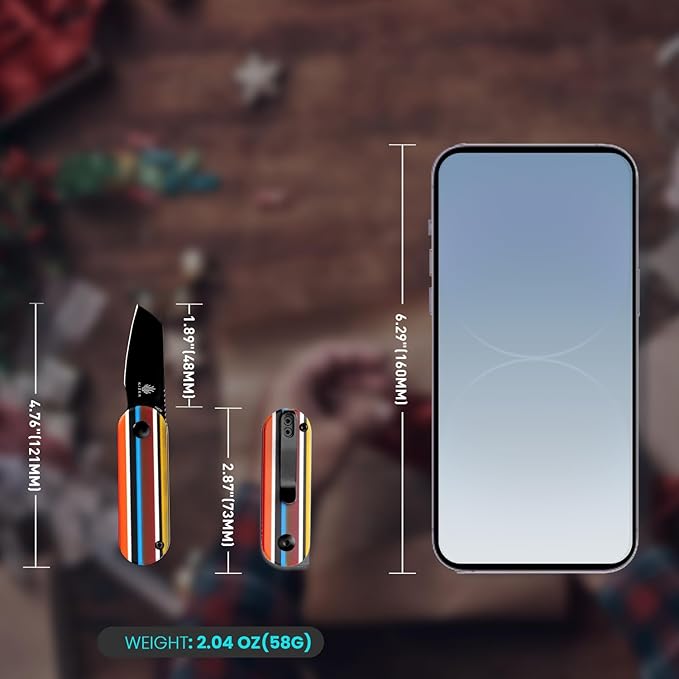 Kizer Serape Series Mini Bay Pocket Knife, 1.9 Inches 154CM Steel Blade EDC Knife, G10 Handle Small Folding Camping Knives Tools V2583C1