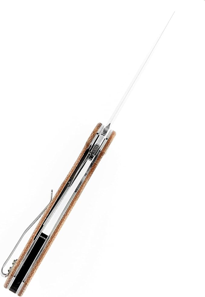 Kansept Model 6 Pocket Folding Knife EDC Camping Knife 3.1'' 154CM Material with Brown Micarta Handle Everyday Carry T1022A5