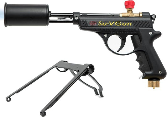 Grillblazer Su-VGun Propane Torch with Stand – High Power 240,000+ BTU Flame Thrower Gun for Instant, Steak Searing, Charcoal Ignition, Backyard BBQ, Campfire, Outdoor Cooking – Handheld Blowtorch