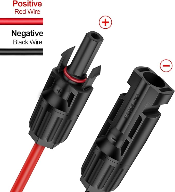 iGreely Solar Panel Connector Cable, 10AWG SAE to Male & Female Adapter PV Extension Cable Wire for RV Solar Panel DC Power Battery Charger with SAE Polarity Reverse Adapter
