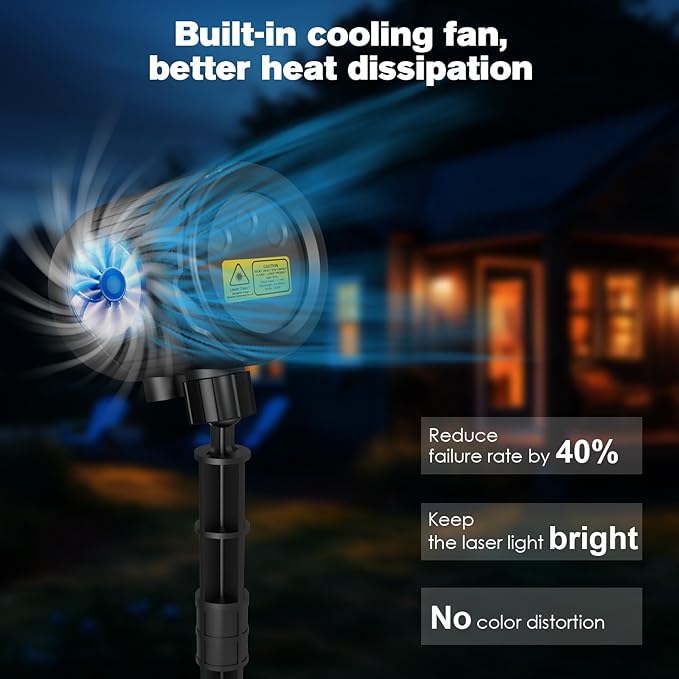 Halloween Laser Lights Outdoor, 3 Color RGB Laser Christmas Projector Lights Outdoor, Waterproof Holiday Laser Light Projector Outdoor Indoor for Home Yard Garden Decoration