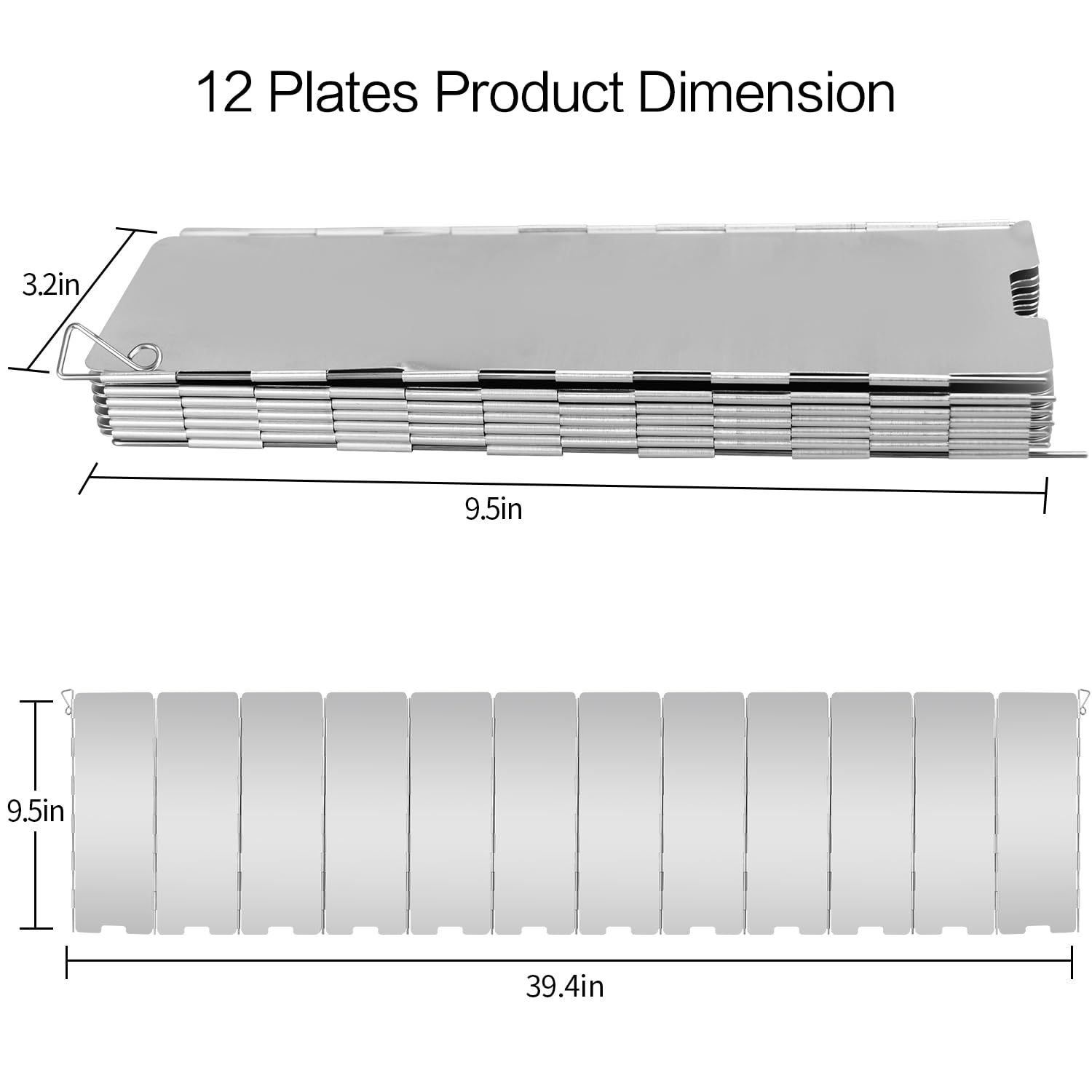 12 Plates Aluminum Stove Windshield with Drawstring Bag