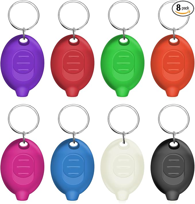 Mini LED Keychain Flashlights Ultra Bright White Light Compact Pocket Flashlight, Small Micro Keychain Flashlight for Emergency Lighting Outdoor - Multicolor Shell (8-Pack)