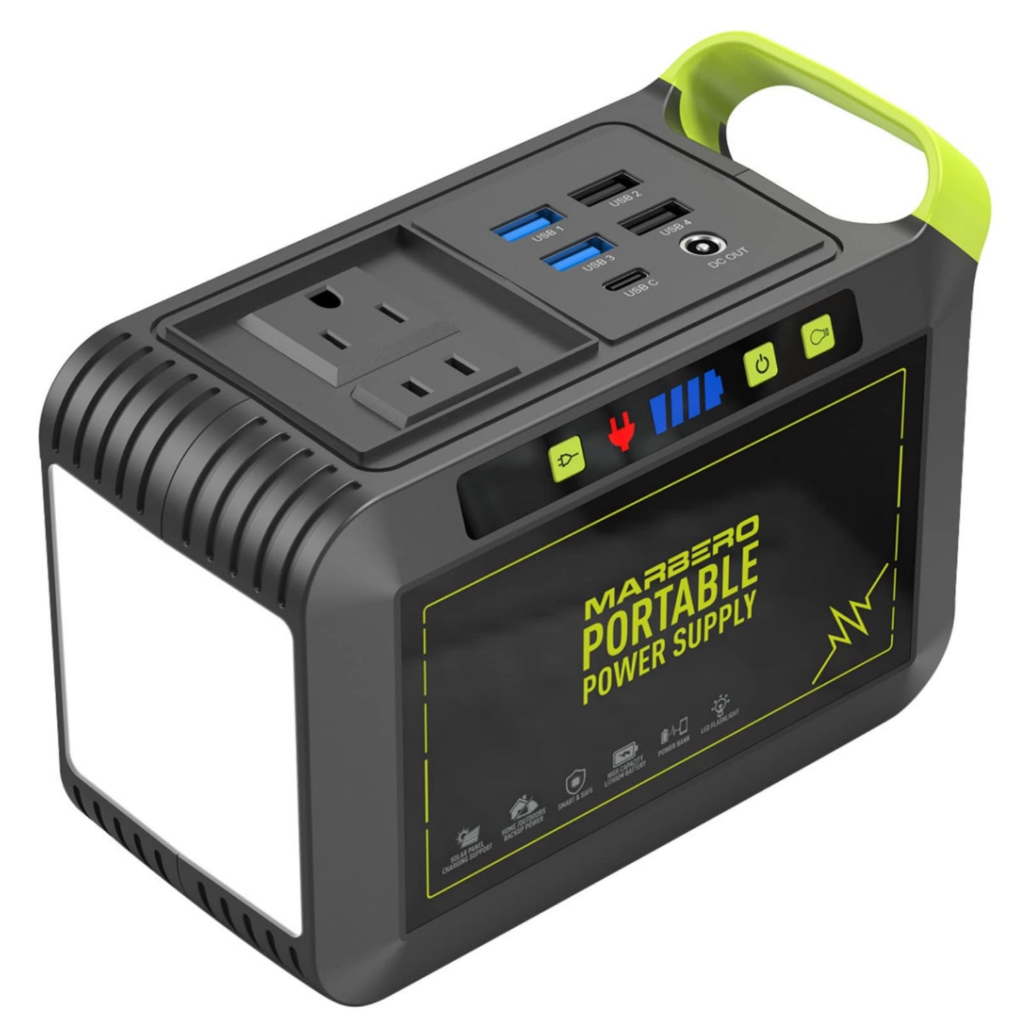 MARBERO Portable Power Station 88Wh, 120W Surge, Solar Generator 24,000mAh