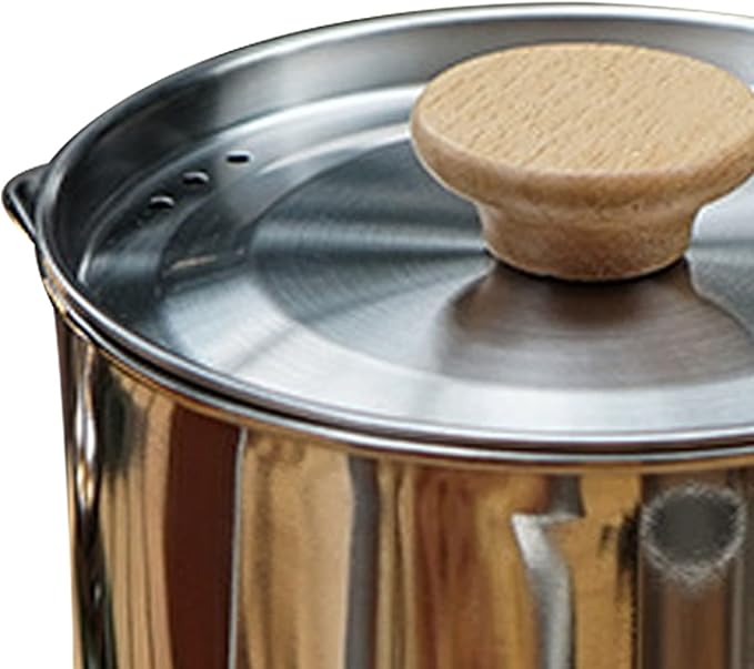Stainless Steel Camping Kettle, Portable 1L Camping Pot with Removable Handle, Ideal for Outdoor Activities, Hiking, and Picnics
