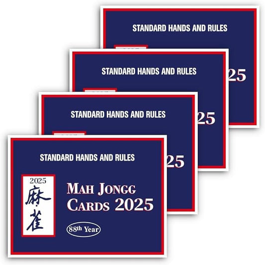 4Pcs mah-Jong 2025 Cards，Large Size, 4 Pieces for Group Play