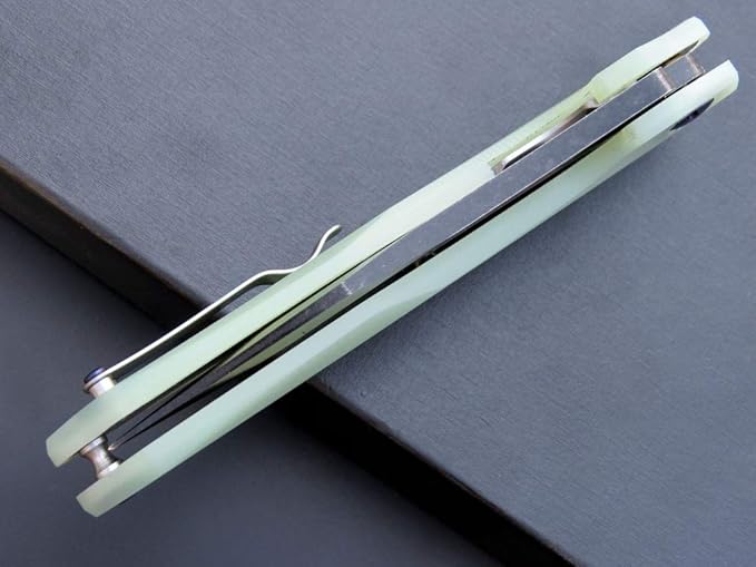 Eafengrow EF226 Folding Knives D2 Blade and G10 Handle Knife Outdoor Camping Hiking EDC Tools (Jade)