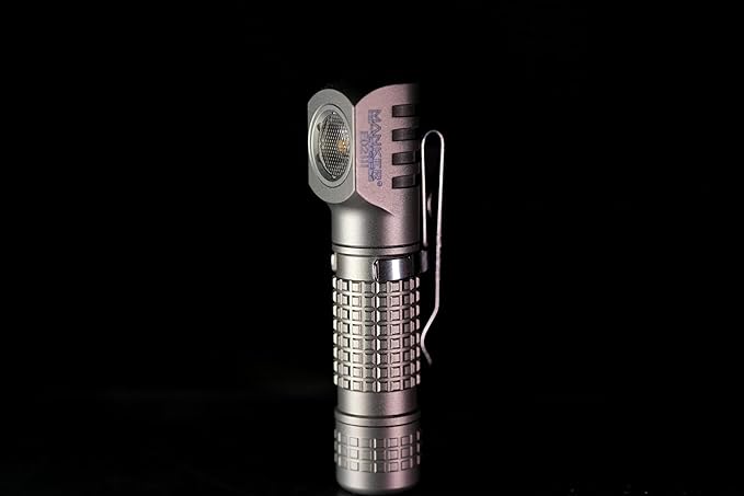 Manker E02 III EDC Flashlight - 400 Lumens, Rechargeable 10440/AAA, Magnetic Base, IP68 Waterproof, Clip-on Work Light for Camping, Hiking & Emergency (Titanium - Bead Blasted, 4000K High CRI 90+)