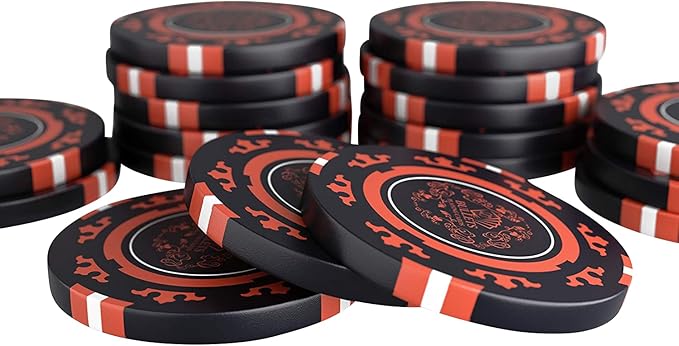 Bullets Poker Set ??with Case, Chips and Cards ??Deluxe Chip Set, Ideal for Casino Games, Prominence Poker and More, This Sets Also Comes with a Case, 300 Clay Chips Corrado, No Values.