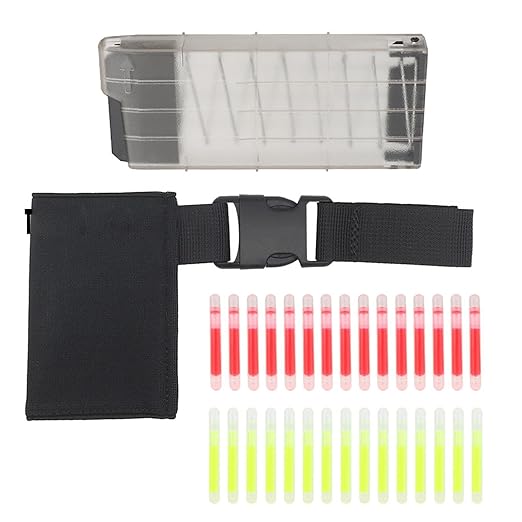 Marking Light,Glow Sticks,Pouch Hanger Emergency,Portable Label,Easy to Use Marker,with Fixed Sleeve,Dispenser, Black, 20cmx2cmx15cm