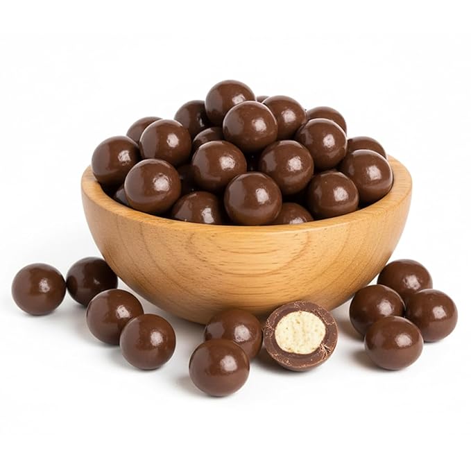 NY Spice Shop Maple Chocolate Malt Balls Party Decorations - 1 Pound Malted Milk Ball Candy Birthday Gifts - Chocolate Malted Milk Ball - Dark Chocolate Malt Balls Holiday Snacks