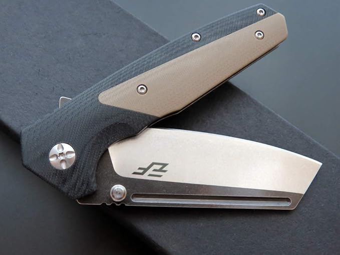 Eafengrow EF68 Folding Knife D2 Blade and G10 Handle with Clip Ball Bearing Pivot Pocket Knife Everyday Carry EDC Tool for Outdoor Rescue Survival (desert)