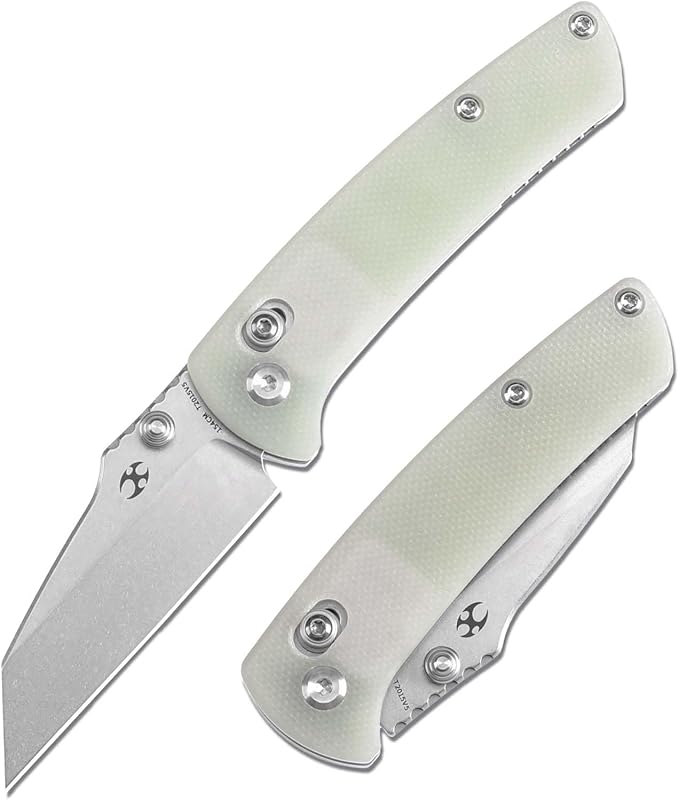 KANSEPT Little Main Street Pocket Folding Knives EDC Axis Lock Camping Knife 2.26'' Stonewashed 154CM Blade Knife with Jade G10 Handle for Men Women Everyday Carry T2015V5