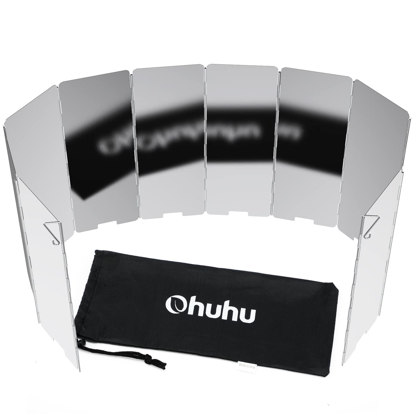 Camp Stove Windscreen, Ohuhu Camping Stove Windscreen 10 Plates Aluminum Folding Portable Camping