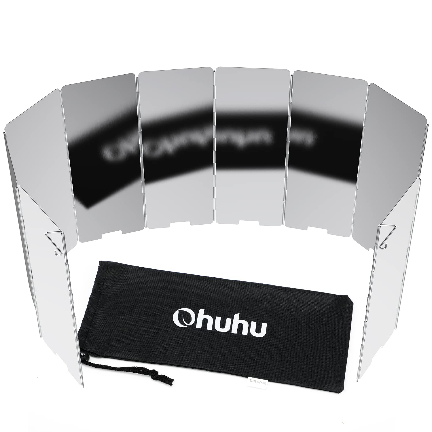 Camp Stove Windscreen, Ohuhu Camping Stove Windscreen 10 Plates Aluminum Folding Portable Camping