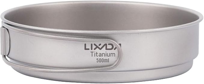 Lixada Lightweight Titanium Fry Pan Outdoor Single Person Camping Frying Pan Hiking Backpacking Cooking Frypan