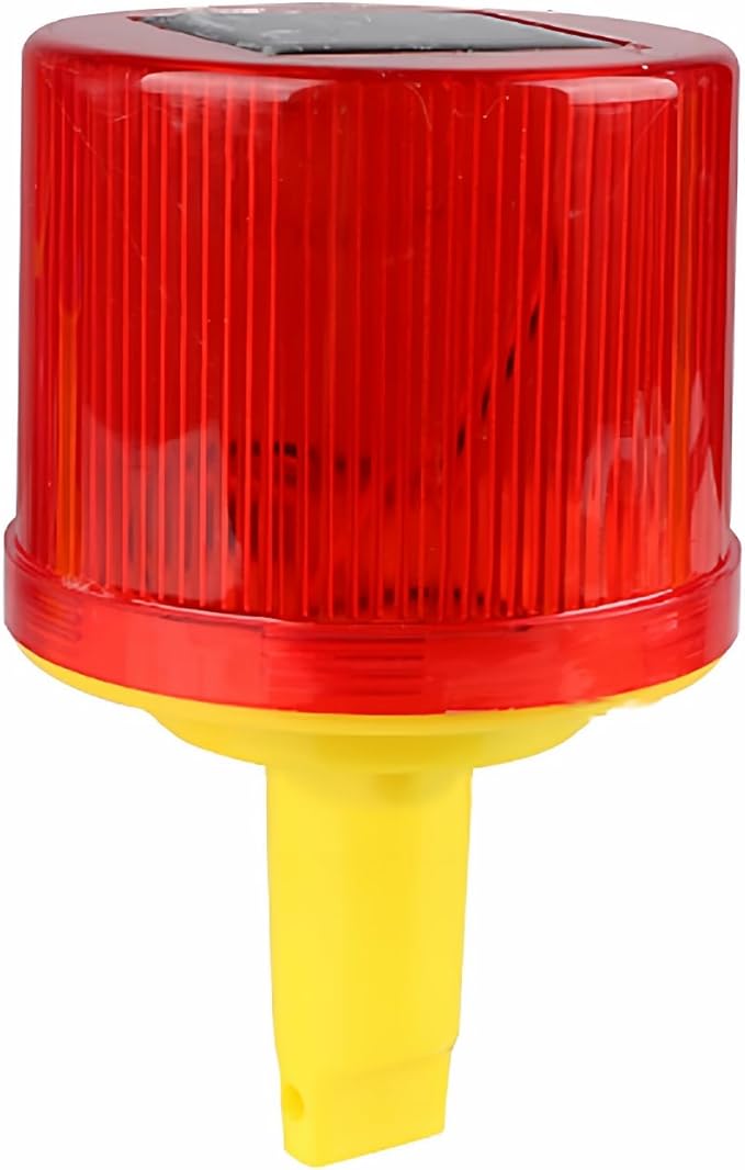 Solar Strobe Warning Light: Single Column Super Bright CHKL Waterproof IP54 for Construction Traffic Dock Marine Light Control Flashing