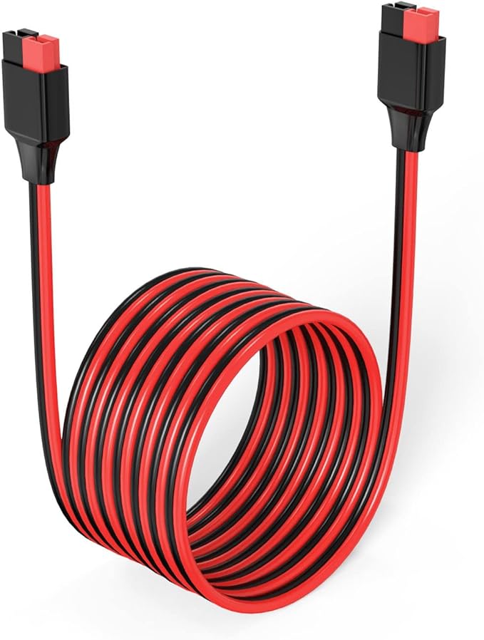10AWG 20FT Anderson Extension Cable 2 6 10 20 35 50 75 100FT Solar Extension Cable Anderson Connector for Portable Power Station Solar Generator Solar Panel (20FT)