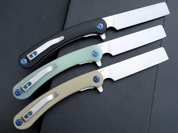 Eafengrow EF939 Folding Pocket Knife with D2 Steel Blade G10 Handle; EDC Pocket Folding Knife for Camping Survival and Outdoor (Desert)