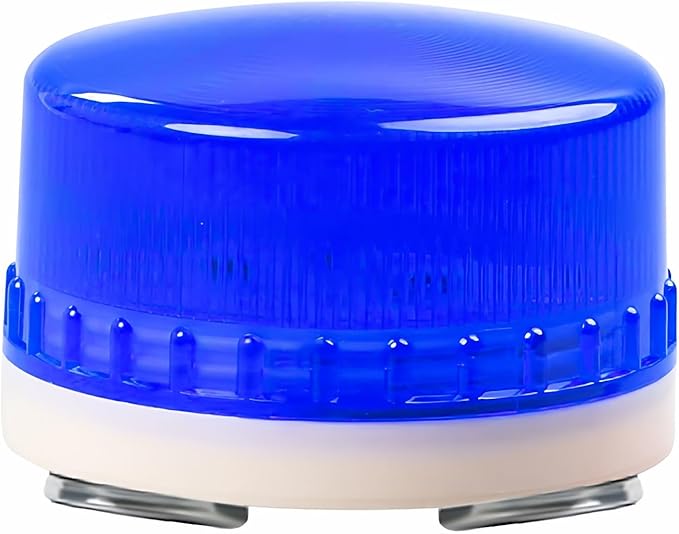 LTE-5061J LED Strobe Warning Light Silent, 12V Magnetic Mount Flashing Beacon Signal Lamp for Industrial Machines, Warehouse Safety, Construction Site, Waterproof, Blue (Flashing No Sound)