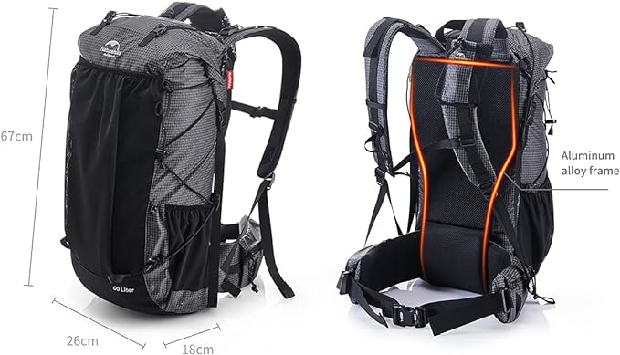 Naturehike 65L Internal Frame Hiking Backpack for Outdoor Camping Travel Backpacking, Ultralight Backpack for Adults