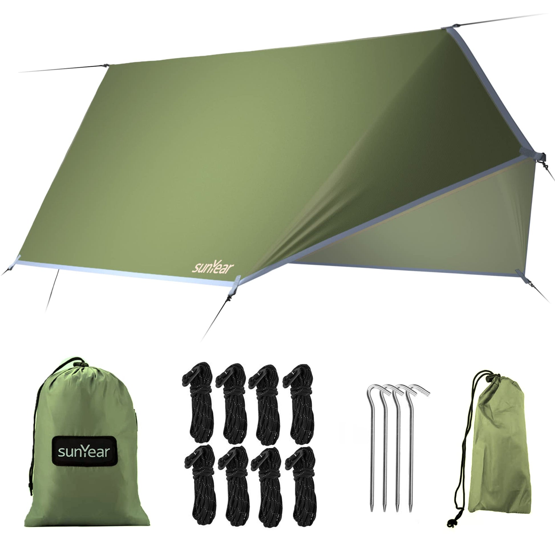 Sunyear Hammock Tent Rain Fly-Camping Hammock Outdoor Tarp-Small Door Design-Keep Side Wind