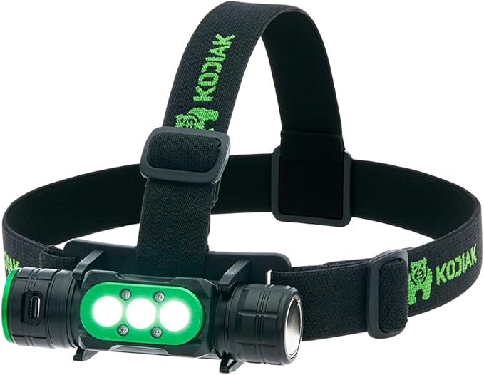 KODIAK 1500 Lumen Headlamp ??Rechargeable Hard Hat Light with Detachable Work Light, Magnetic Base, USB Charging, Adjustable Tilt, 4 Brightness Modes