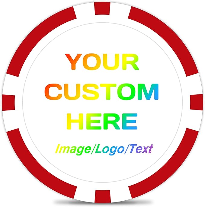 50-500 Custom Poker Chips, 11.5g Casino Size Clay Chips, Upload Your Image or Text for Personalization, for Bar Tokens, Poker Games or Event