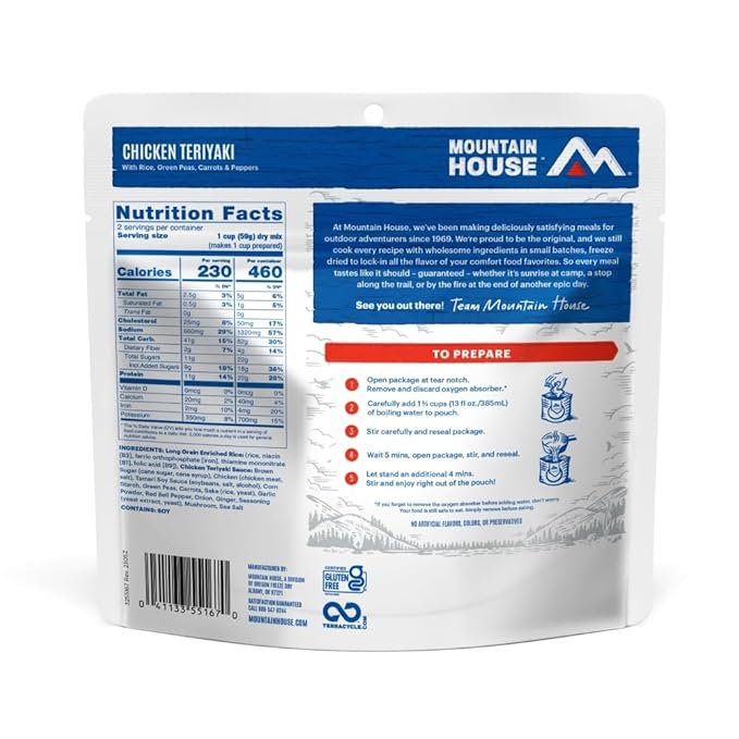 Mountain House Chicken Teriyaki | Freeze Dried Backpacking & Camping Food | 6-Pack | Gluten-Free