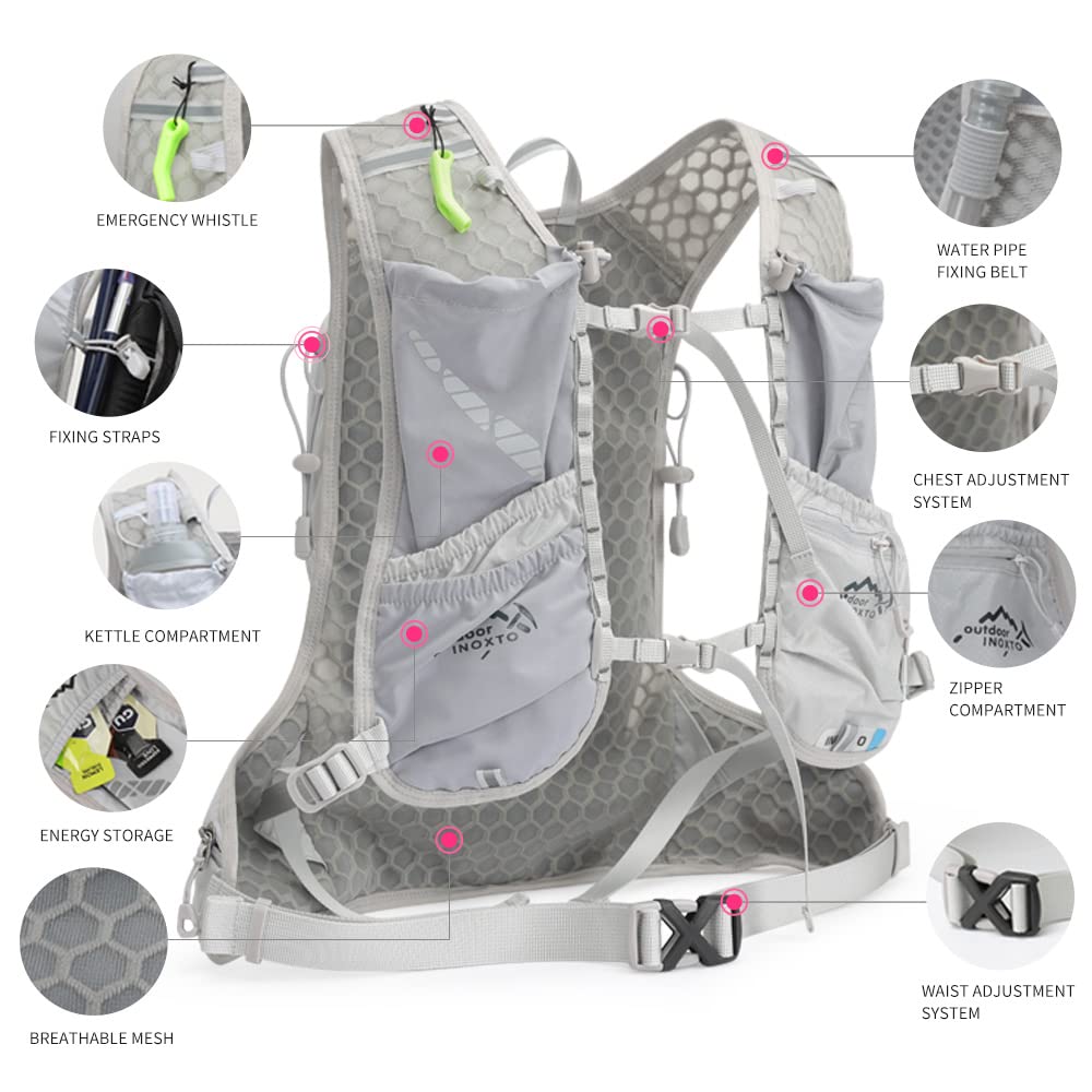 IX INOXTO Running Hydration Vest for Men & Women - 3L Water Backpack for Trail Running, Marathon