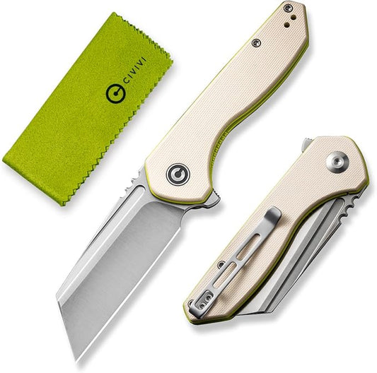 CIVIVI Pocket Knife for Men, ExOne Folding Knife with Flipper, 2.94" Nitro-V Reverse Tanto Blade G10 Handle for Perfect EDC Gift C23036-2