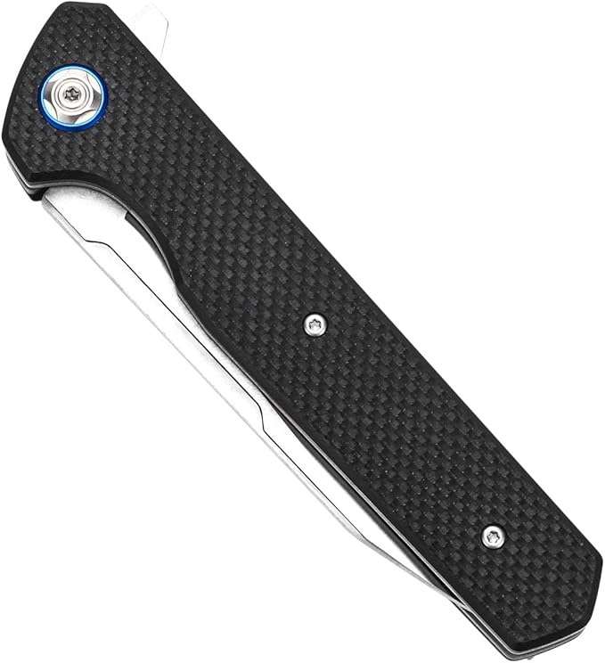 Sitivien ST135 Folding Knife,D2 Steel Blade G10 Handle Outdoor EDC Knife for Hunting Fishing Camping(Black)