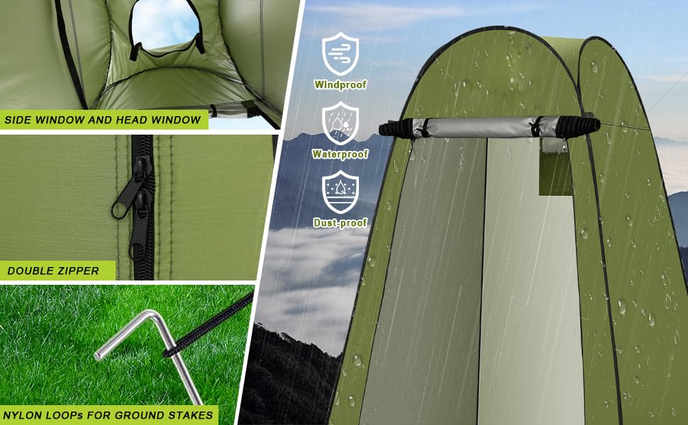 Portable Toilet Kit, Camping Toilet with Pop-Up Privacy Tent Toilet Bags, Washable Portable Outdoor