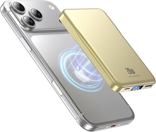 Magnetic Portable Charger, 10000mAh Power Bank, 20W Fast Charging for Magsafe Battery Pack, Travel Essential Wireless Charger Compatible with iPhone 17/16/15/14/13/12 Pro/Max/Air/Plus Series, Samsung
