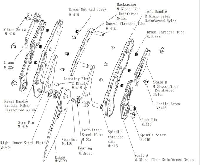 Hightron Spectron Folding Pocket Knife, 3.05" M390 Steel Blade and Nylon Fiber Handle, Sharp EDC Knives with Pocket Clip for Camping Survival Hiking Unisex Black&Khaki