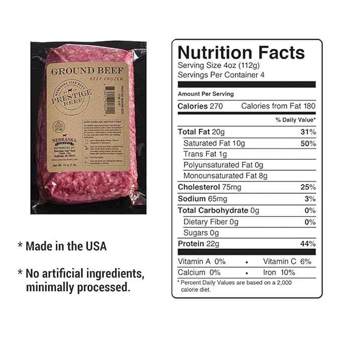 Nebraska Star Beef Angus Ground Beef, 30lb Pack (30 x 1lb) - Premium Frozen Hamburger Meat, 80/20 Lean