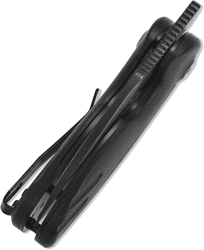 Sitivien ST153 Pocket Folding Knife,Sandvik 14C28N Black Stonewashed Blade with G10 Handle,Chinese Zodiac Series EDC Tool Knifes Utility Knife for Camping Hunting Survival Hiking(Black) … …