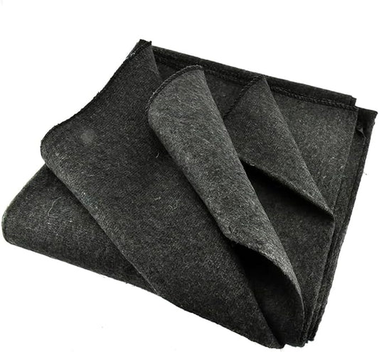 SE 51"x 80" Multipurpose Gray Wool Blanket - 50% Wool, Lightweight 2 lb, Zippered Bag Included - Ideal for Camping, Hiking, Emergency Survival