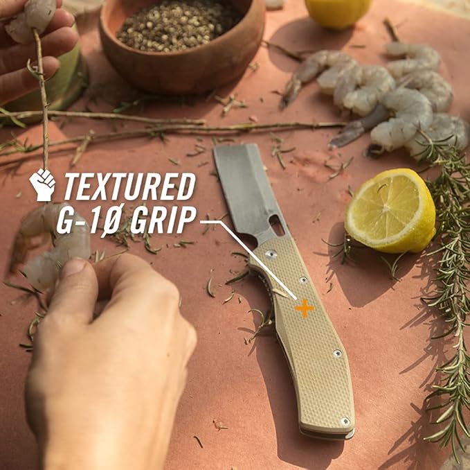 Gerber Gear Flatiron Folding Pocket Knife, EDC Stainless Steel Folding Knife with 3.6" Cleaver Blade and Pocket Clip