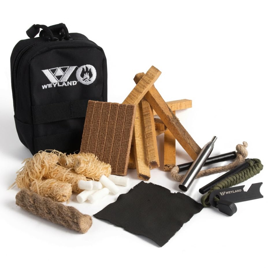 WEYLAND Bushcraft Fire Starting Kit - Ferro Rod & Magnesium Fire Starter