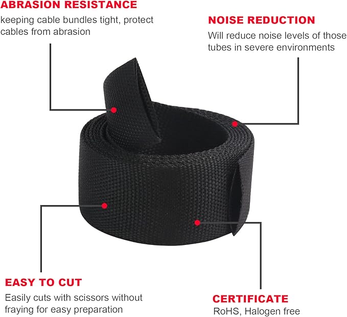 Heat Shrinkable Braided Sleeving 2:1 Ratio- Abrasion Protection Flexibility Wiring Harness Cable Sheath (3/4" ID, 30ft)