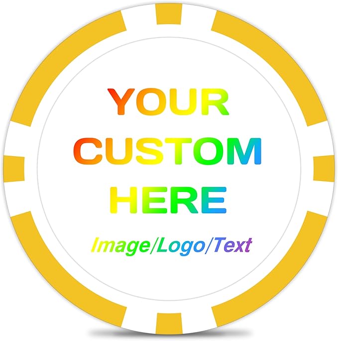 50-500 Custom Poker Chips, 11.5g Casino Size Clay Chips, Upload Your Image or Text for Personalization, for Bar Tokens, Poker Games or Event