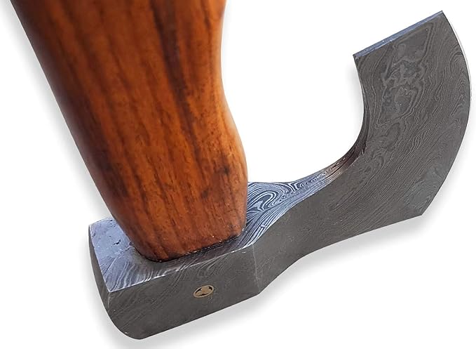Damascus Steel Blade Axe Hatchet Tomahawk Hunting Knife Camping Outdoor/Life time Warranty on Manufacturers defect. SM14