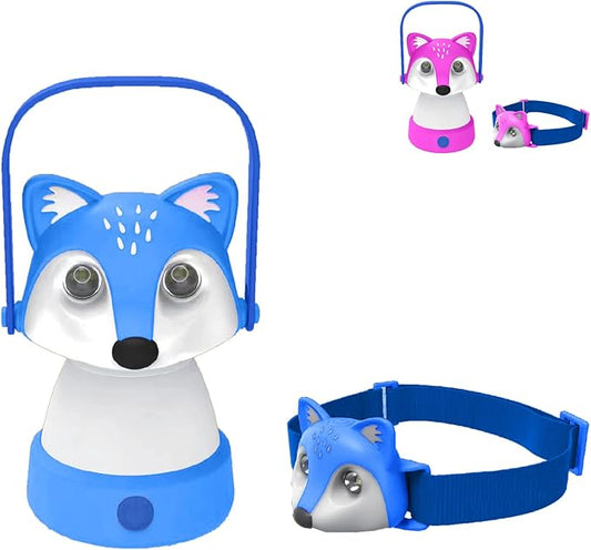 Kids Camping Essentials – LED Kids Lantern and Rechargeable Kids Headlamp Set | Multiple Purposes Kids Nightlight/Flashlight Toys –Holiday, Halloween N Birthday Gifts for Toddlers and Kids (Blue)