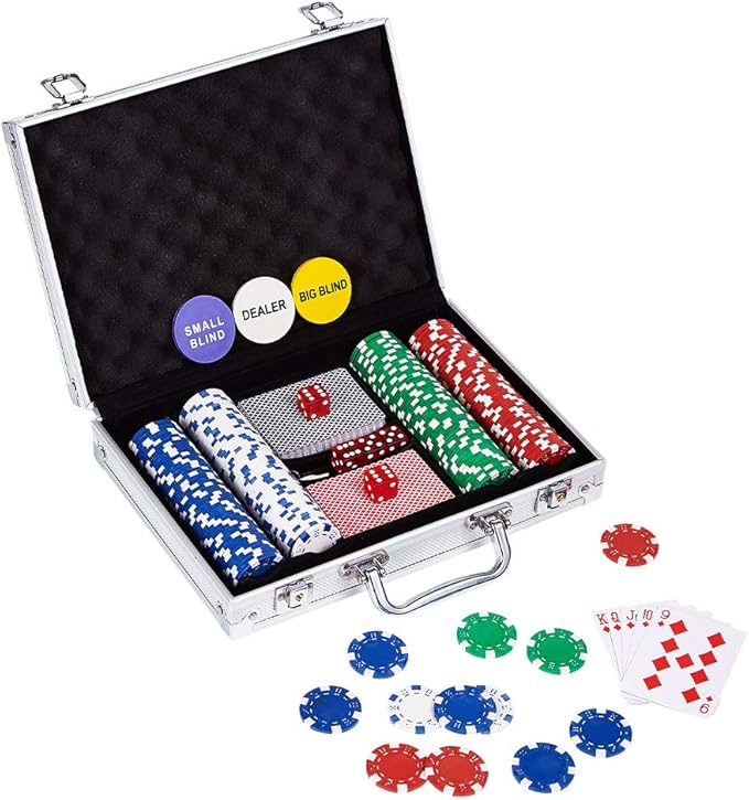 LOCKYOUNG Poker Chips Set, 200PCS/300PCS Poker Chips Set Texas Holdem Blackjack Gambling Chips Aluminum Case
