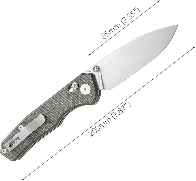 CMB Explorer Micarta Handle 14C28N Steel Blade Crossbar Lock Knife Pocket Folding Tactical Survival Camping Hiking Outdoors EDC Knife with Pocket Clip for Men Women CMB-18 (CMB-18A)