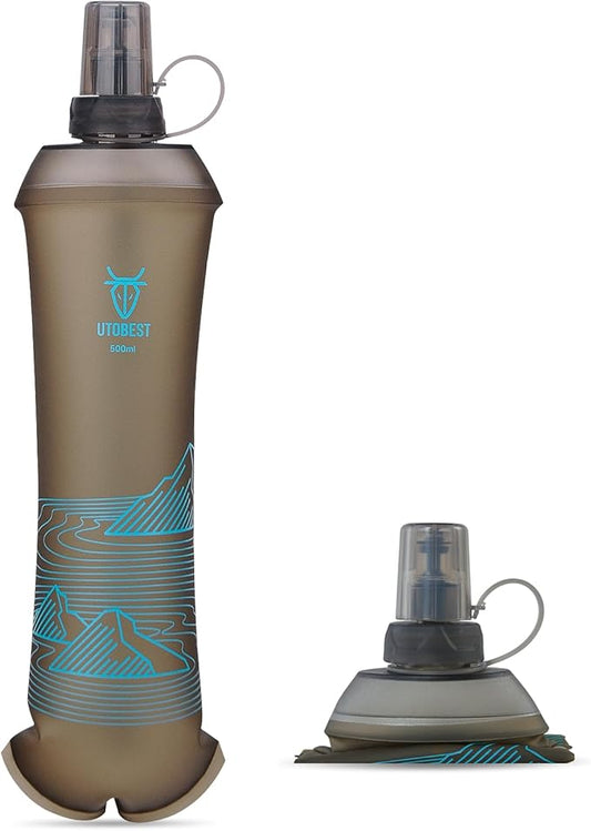 Soft Flask, 1 Pack Flexible TPU Hydration Water Bottle, Collapsible for Running, Hiking, Cycling, Climbing, and Marathon